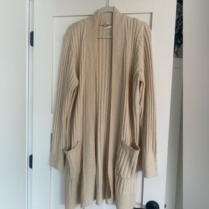 LOFT Ribbed Open Cardigan